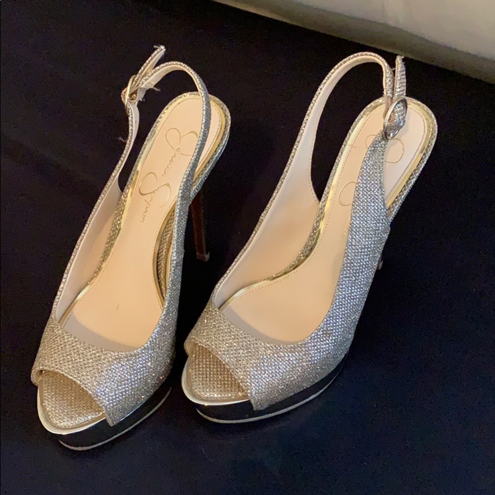 Jessica Simpson Gold Heels